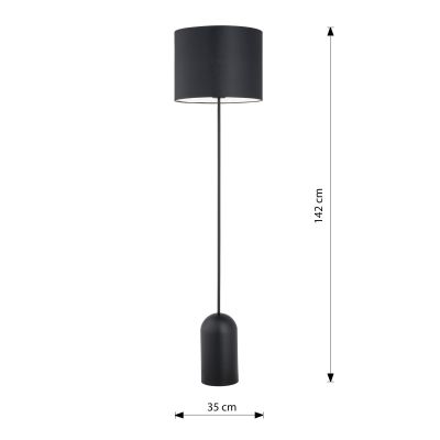 Emibig Aspen lampa stojąca 1x15 W czarny/biały 1322/LP1