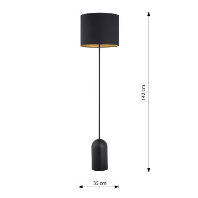 Emibig Aspen lampa stojąca 1x15 W czarny/złoty 1323/LP1