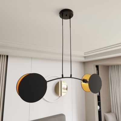 Emibig Motif lampa wisząca 2x10 W czarna-złota 1325/2