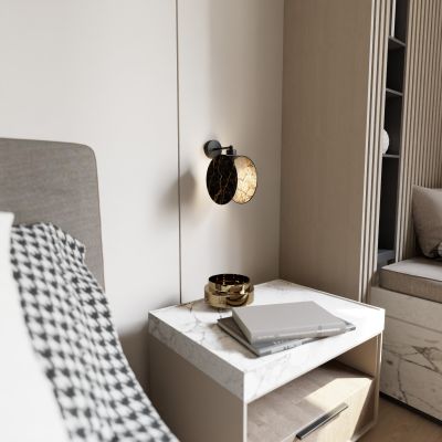 Emibig Motif kinkiet 1x10 W czarny-złoty 1327/K1