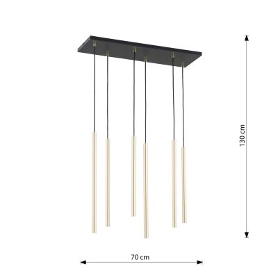 Emibig Selter Gold lampa wisząca 6x8W złoty/czarny 1332/6