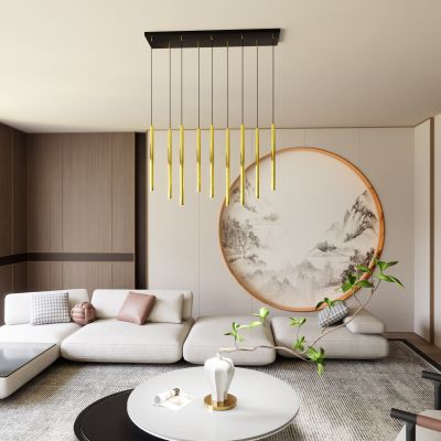 Emibig Selter Gold lampa wisząca 9x8W złoty/czarny 1332/9