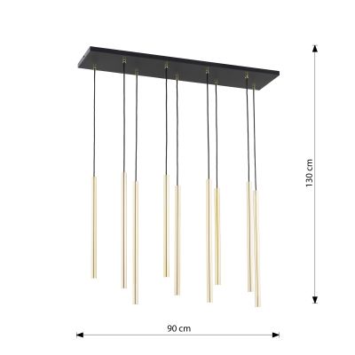 Emibig Selter Gold lampa wisząca 9x8W złoty/czarny 1332/9
