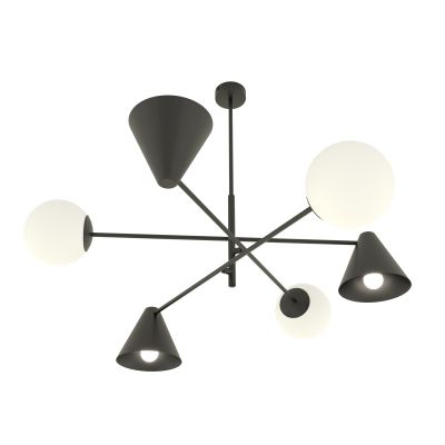 Emibig Hermes lampa podsufitowa 6x10 W czarna 13476
