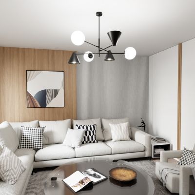 Emibig Hermes lampa podsufitowa 6x10 W czarna 13476