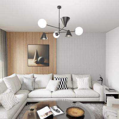 Emibig Hermes lampa podsufitowa 6x10 W czarna 13476