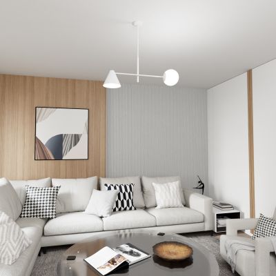 Emibig Hermes lampa podsufitowa 2x10 W biała 1348/2