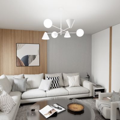 Emibig Hermes lampa podsufitowa 6x10 W biała 1348/6