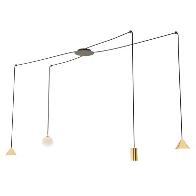 Emibig Fuji lampa wisząca 4x W czarna-złota 13504
