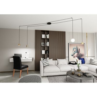 Emibig Fuji lampa wisząca 4x W czarna-złota 13504