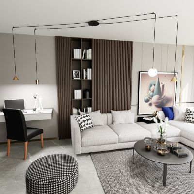 Emibig Fuji lampa wisząca 4x W czarna-złota 13504