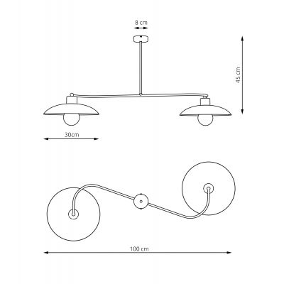 Emibig Foster lampa podsufitowa 2x10 W czarna 13532