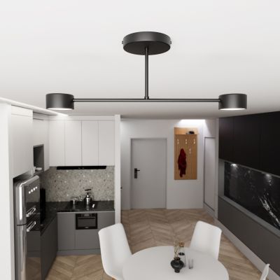 Emibig Halo lampa podsufitowa 2x10 W czarna 1355/2