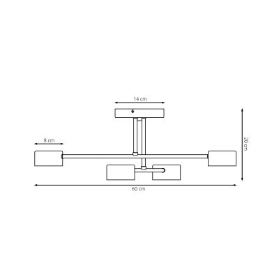 Emibig Halo lampa podsufitowa 4x10 W biała 1356/4