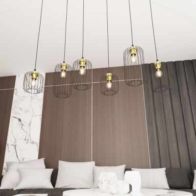 Emibig Vander lampa wisząca 6x15 W czarna-złota 13646