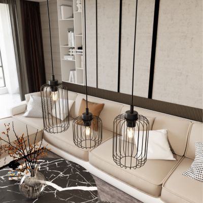 Emibig Vander lampa wisząca 3x15 W czarna 1365/3