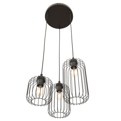 Emibig Vander lampa wisząca 3x15 W czarna 1365/3PREM