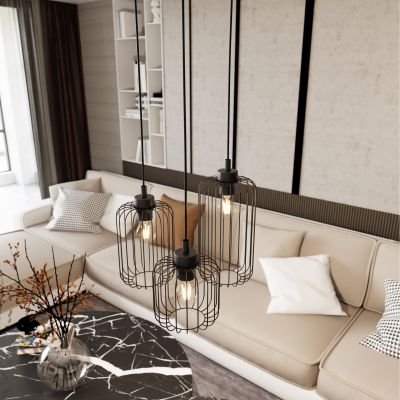 Emibig Vander lampa wisząca 3x15 W czarna 1365/3PREM