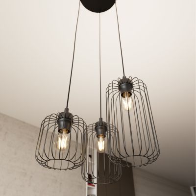 Emibig Vander lampa wisząca 3x15 W czarna 1365/3PREM