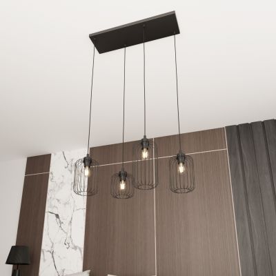 Emibig Vander lampa wisząca 4x15 W czarna 1365/4