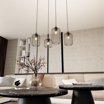 Emibig Vander lampa wisząca 4x15 W czarna 1365/4