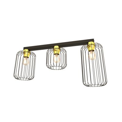 Emibig Barn lampa podsufitowa 3x15 W czarna-złota 1366/3