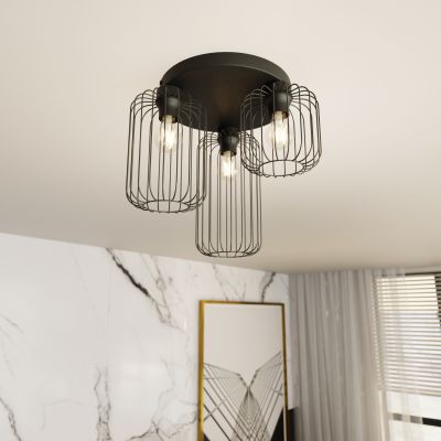 Emibig Barn lampa podsufitowa 3x15 W czarna 1367/3PREM