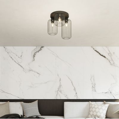 Emibig Barn lampa podsufitowa 3x15 W czarna 1367/3PREM