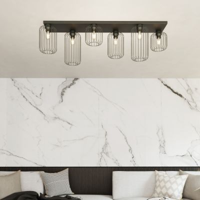 Emibig Barn lampa podsufitowa 6x15 W czarna 1367/6