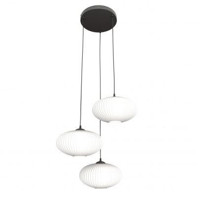 Emibig Coco lampa wisząca 3x15 W biała-czarna 1376/3PREM