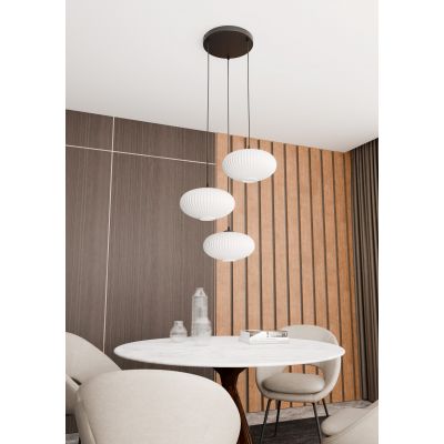Emibig Coco lampa wisząca 3x15 W biała-czarna 1376/3PREM