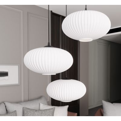 Emibig Coco lampa wisząca 3x15 W biała-czarna 1376/3PREM