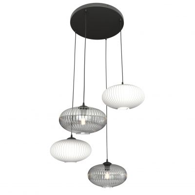 Emibig Coco lampa wisząca 4x15 W biała-czarna 1376/4PREM
