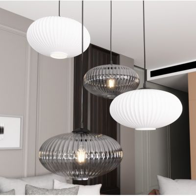 Emibig Coco lampa wisząca 4x15 W biała-czarna 1376/4PREM