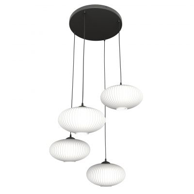 Emibig Coco lampa wisząca 4x15 W biała-czarna 1376/4PREM