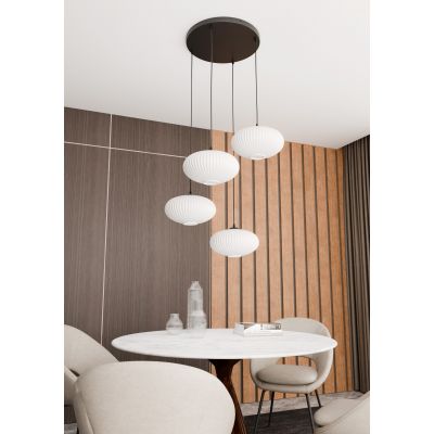 Emibig Coco lampa wisząca 4x15 W biała-czarna 1376/4PREM