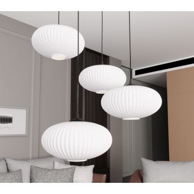 Emibig Coco lampa wisząca 4x15 W biała-czarna 1376/4PREM