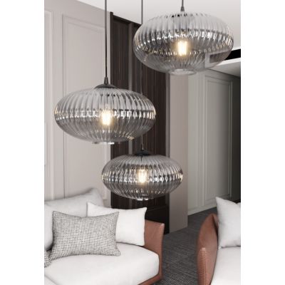 Emibig Coco lampa wisząca 3x15 W czarna-grafitowa 1377/3PREM