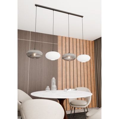 Emibig Coco lampa wisząca 4x15 W biała-czarna-grafitowa 1378/4
