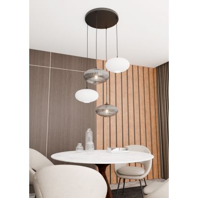 Emibig Coco lampa wisząca 4x15 W biała-czarna-grafitowa 1378/4PREM