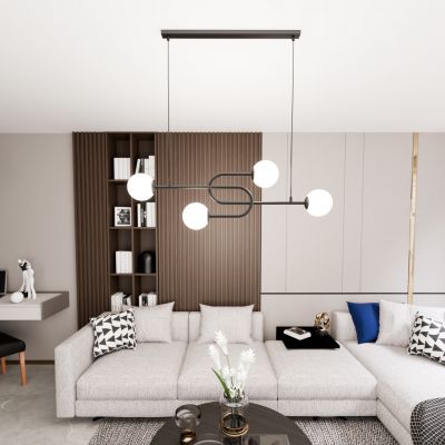 Emibig Atria lampa wisząca 4x10 W biała-czarna 1383/4