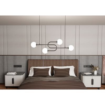 Emibig Atria lampa wisząca 4x10 W biała-czarna 1383/4