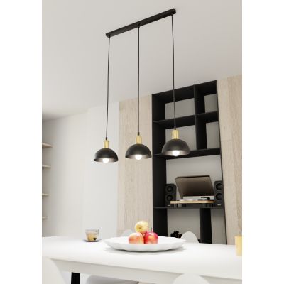 Emibig Moto lampa wisząca 3x15 W czarna-złota 1386/3