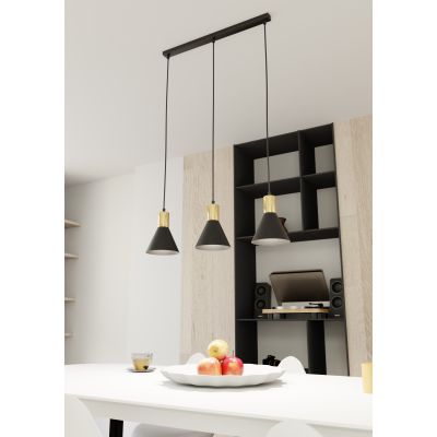 Emibig Rosa lampa wisząca 3x10 W czarna-złota 1388/3