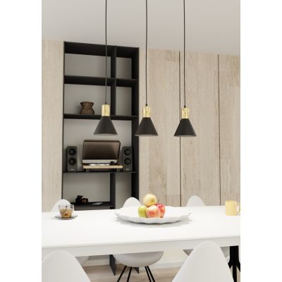 Emibig Rosa lampa wisząca 3x10 W czarna-złota 1388/3