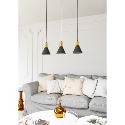 Emibig Rosa lampa wisząca 3x10 W czarna-złota 1388/3