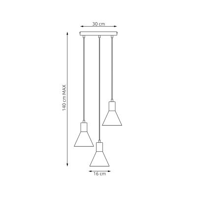 Emibig Rosa lampa wisząca 3x10 W czarna-złota 1388/3PREM