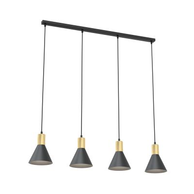 Emibig Rosa lampa wisząca 4x10 W czarna-złota 1388/4