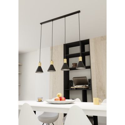 Emibig Rosa lampa wisząca 4x10 W czarna-złota 1388/4