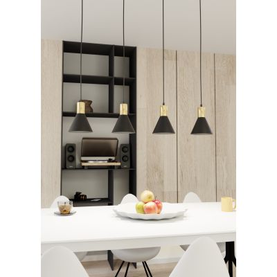 Emibig Rosa lampa wisząca 4x10 W czarna-złota 1388/4